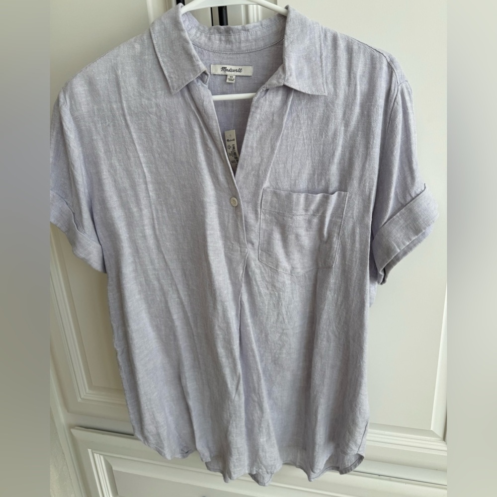 Madewell Light Purple Casual Linen Button Down Shirt
